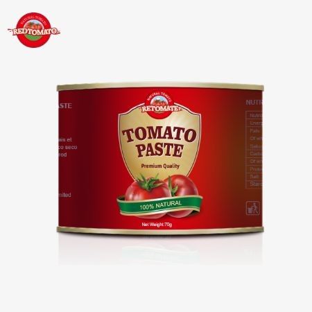 Kullanıcı dostu kolay açılan kapağı olan 70 gramlık teneke içine kapatılmış premium konserve domates konsantratı