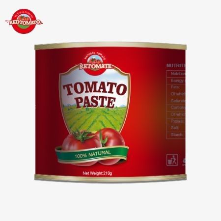 210g konserve domates pastası ISO HACCP BRC ve FDA üretim standartlarına uygun olarak üretilir.