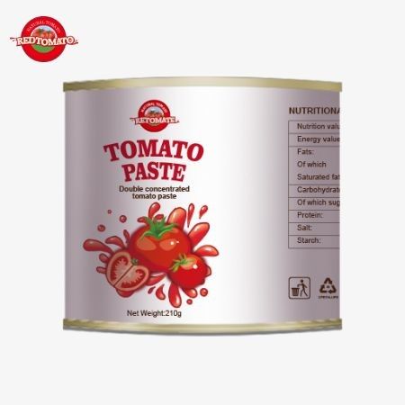 210g konserve domates pastası, ISO HACCP BRC FDA üretim standartlarını karşılar.