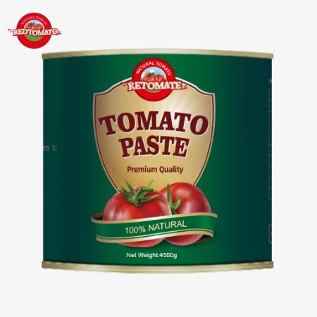 4500g konserve domates pastası, FDA üretim standardına uygun olmakla birlikte ISO HACCP ve BRC standartlarına uygun.