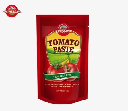 50g Stand-Up Sachet Domates Pastası, Fabrika Fiyatlarının Uyumlu Olmasını Sağlayan ISO HACCP ve BRC Standartlarına Uygun