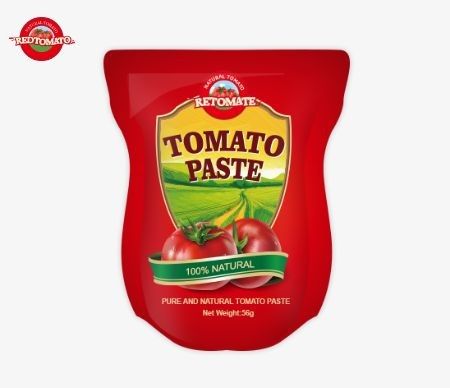 56g Stand Sachet / Flat Bag Domates Pastası Konsantrasyonları 28-30% 22-24% ve 18-20%