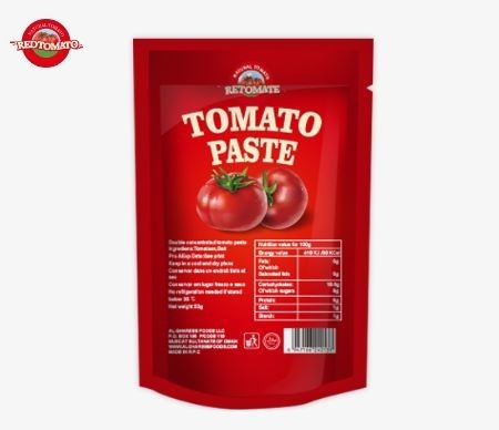 Fabrika Doğrusu Özel Basılmış Domates Sosu Pastası Ambalajı İçin 70g Stand-Up Poşet Çantaları