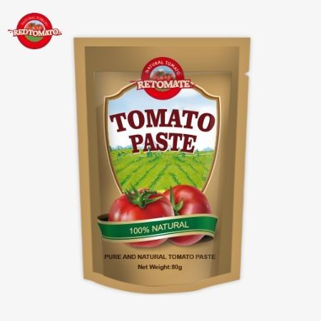 80g Domates Pasta Stand-up Pocket Double Concentrated, Saflığı %30'dan %100'e kadar