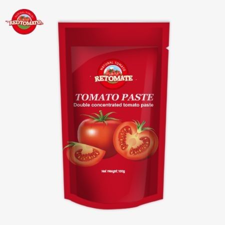 OEM 100g Stand-Up Saç, %30 ila %100 arasında değişen saflıkta çift yoğun domates pastası içerir.