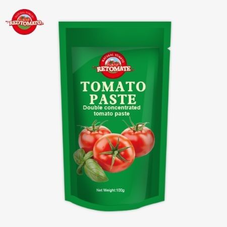 Yüksek kaliteli 100 gramlık stand-up domates pastası Çin'deki saygın bir fabrikadan alınmıştır.