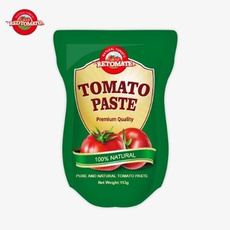 ISO HACCP BRC ve FDA Üretim Standartlarına Uygun Domates Pastası 113g Stand-Up Çuvalları