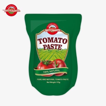 113g Domates pastası çantaları ISO HACCP BRC ve FDA üretim standartlarına uygun