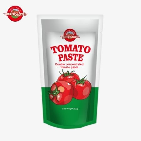 200 gramlık stand-up domates pastası, fabrika fiyatlarına uygunluğu sağlayan ISO HACCP ve BRC standartlarını karşılıyor.
