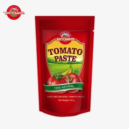 ISO Pocket Tomato Paste 227g %30 ila %100 arasında değişen saflıkta çift yoğun domates pastası