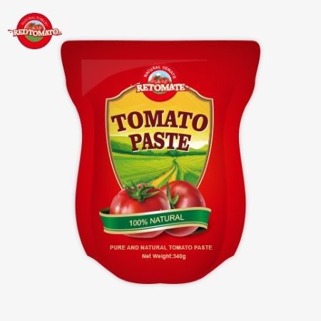 340g Stand-up Tomat Pastası Çuvalı, Fabrika Fiyatlarına Uygunluk İçin ISO HACCP ve BRC Standartlarına Uygun