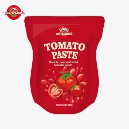 340 gramlık stand-up domates pastası ISO HACCP ve BRC Standartları ile fabrika fiyatlarını karşılıyor.