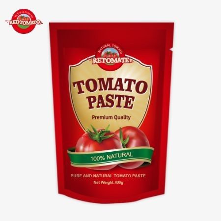 400g Stand-Up Saşet Domates Pastası Konforlu Tadlı ve Saflığı %30'dan %100'e kadar değişir