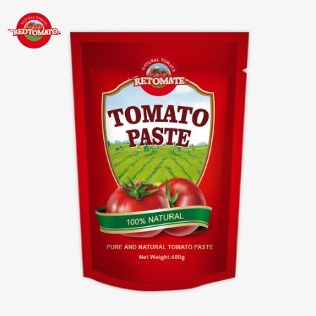 400g Stand-Up Saşet Domates Pastası Konforlu Tadlı ve Saflık Aralığı 30%-100%