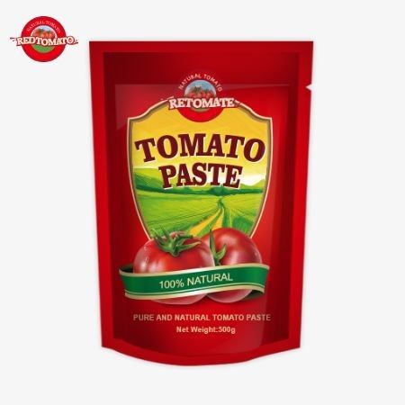 500 gramlık stand-up domates pastası rahat bir ambalaj ve lezzetli bir lezzet sağlar.