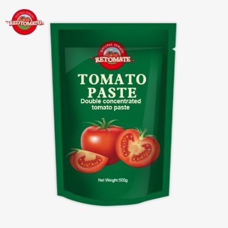 500 gramlık stand-up domates pastası paketleri %30 ila %100 arasında değişen lezzet ve saflık ile kullanışlı.