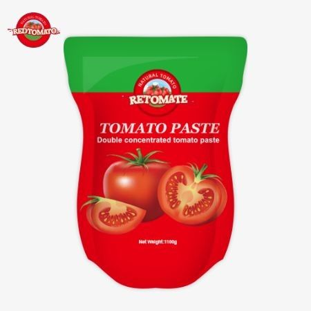 1100g Stand-Up Tomato Pastası Çantası, Fabrika Fiyatlarına Uygunluk İçin ISO HACCP ve BRC Standartlarına Uygun