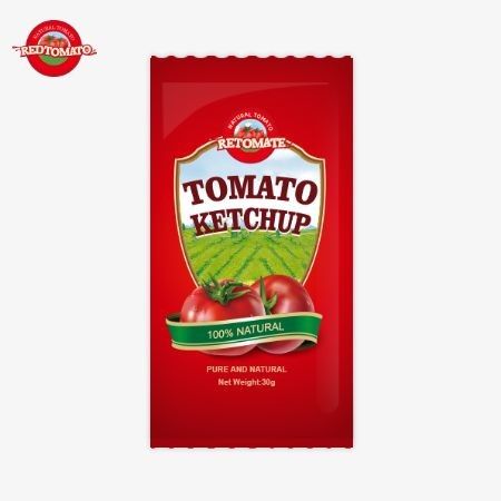 OEM Küçük Torba Domates Ketçap 30g Saf Doğal Aromalı, ISO HACCP BRC ve FDA Standartlarına Uygun