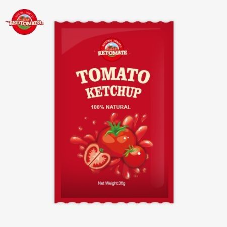 36g OEM Domates Ketçap Torbası Saf Doğal Aromalı ISO HACCP BRC ve FDA Standartlarına Uygun