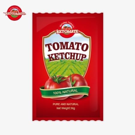 36 gram domates ketçap kesesi OEM Çin Fabrikasından saf doğal malzemelerle fabrika fiyatına sunuluyor