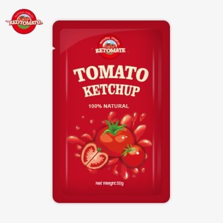 Yüksek kaliteli ve ISO HACCP ve FDA tarafından sertifikalandırılmış özel 50 gramlık ketçap torbalarının küresel dağıtımı