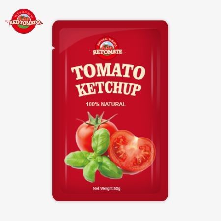 Çin'de, ISO HACCP ve FDA tarafından sertifikalandırılmış 50 gramlık premium ketçap torbaları.