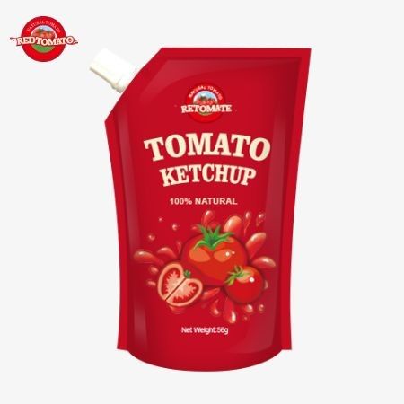 ISO sertifikalı 56 gramlık sachet ketçap saf doğal lezzet ile uluslararası üretim standartlarını karşılar.