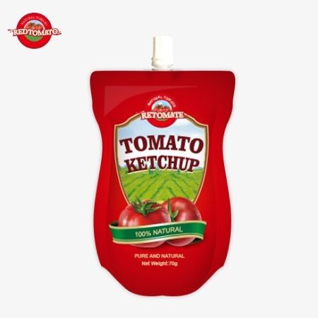 Doğal lezzetli 70 gramlık ketçap torbası, fabrika fiyatına uygun ve uluslararası standartta.