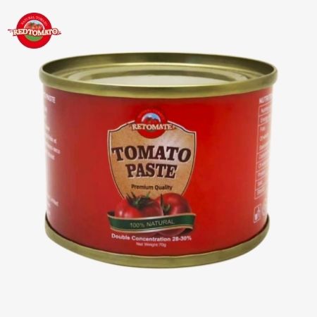 Retomate 70g Brix ile konserve domates pastası 28% 30% Kendi marka altında mevcut Tam marka ve ambalaj tasarım hizmetleri ile birlikte gelir