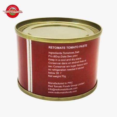 Retomate 70g Brix ile konserve domates pastası 28% 30% Kendi marka altında mevcut Tam marka ve ambalaj tasarım hizmetleri ile birlikte gelir