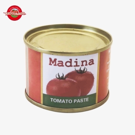 Madina 70g Brix ile konserve domates pastası 28% 30% Marka ve ambalaj tasarımı sağlayın