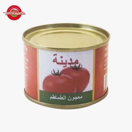 Madina 70g Brix ile konserve domates pastası 28% 30% Marka ve ambalaj tasarımı sağlayın