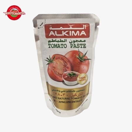 ALKIMA 70g'lık Tekli Paket Stand Up Domates Salçası 28–30% Brix: Retomate Marka veya Özelleştirilebilir OEM