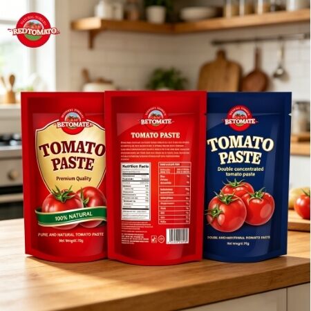 70g Çift Konsantre Ayaklı Poşet Domates Salçası, ISO HACCP BRC FDA Sertifikalı