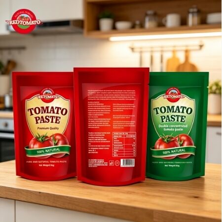 Rahat Kullanım için ISO, HACCP, BRC, FDA Sertifikalı 80g Üçlü Konsantre Poşet Domates Salçası