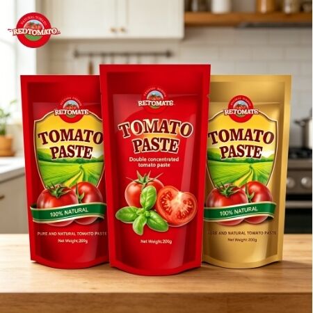 200g Stand-Up Sachet Domates Pastası - ISO HACCP BRC Sertifikalı, %30-100 Temizlik, Tatlı ve Ekşi Tadı