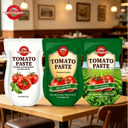 210g Üçlü Konsantrasyonlu Stand-Up Sachet Domates Pastası ISO HACCP BRC ve FDA Standartlarına Uygun