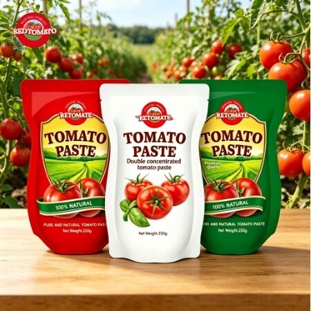 250g Stand-Up Poşet Domates Salçası, %30-%100 Saflıkta ve Tatlı Keskin Aromalı