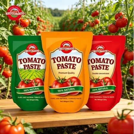 250g Stand-Up Poşet Domates Salçası, %30-%100 Saflıkta ve Tatlı Keskin Aromalı