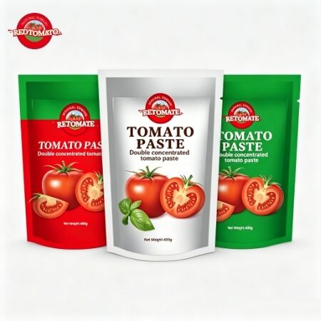 %30-100% saflık ve tatlı ve ekşi lezzetli 400g Stand-Up Sachet Domates Pastası