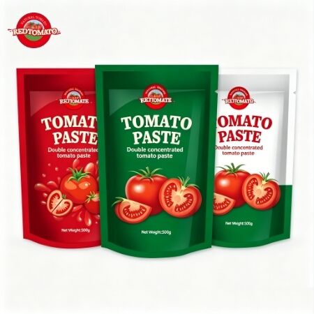 500g Stand-Up Sachet Domates Pasta Üçlü Tatlı ve Ekşi Aromalı Konsantreli ISO HACCP BRC FDA Sertifikalı