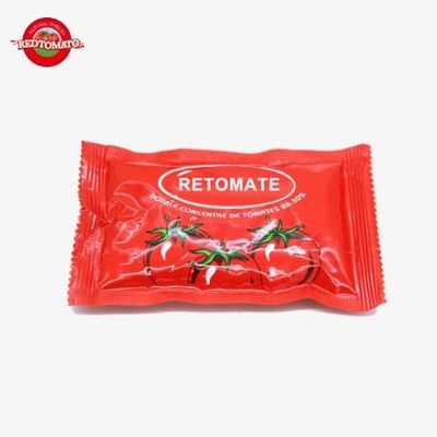 36g Flat Sachet Tomato Paste, Konforlu Depolama İçin Çiftli Konsantre