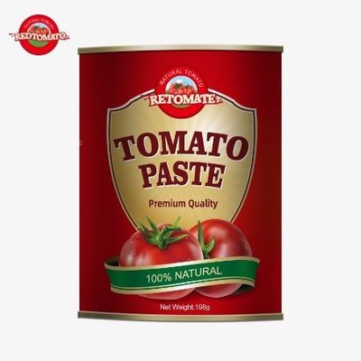 198g Konserve Domates Pasta OEM ISO HACCP BRC FDA Üretim Standartlarına Uygun