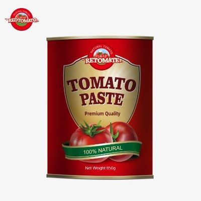 Çin'de yapılmış domates 28/30% Brix 850g Yüksek Kaliteli Domates Pastası