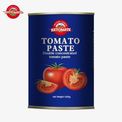 Yüksek kaliteli taze teneke konserve domates pastası üreticisi 1000g OEM konserve domates pastası