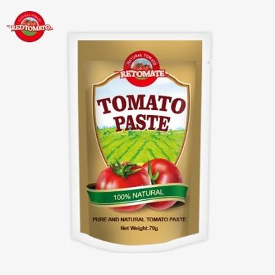 Kaliteli Özel Çift Konsantre Düz ve Standup Organik Torba Domates Pastası 70g
