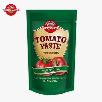 OEM Stand Up Saç 100g Double Concentrated Tomato Paste %30 ila %100 arasında değişen saflık ile