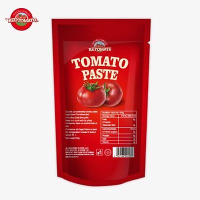 Çin'deki saygın bir fabrikadan yüksek kaliteli 100 gramlık domates pastası.