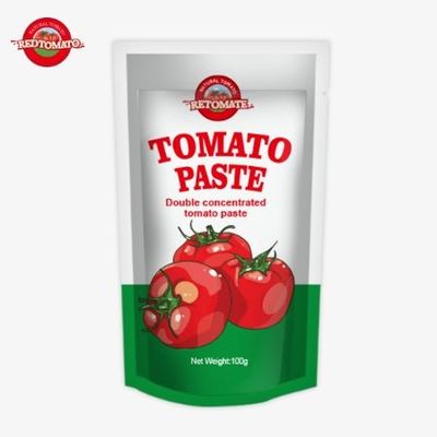 % 100 saflıktan oluşan 100 gramlık bir domates pastasına paketlenmiş.