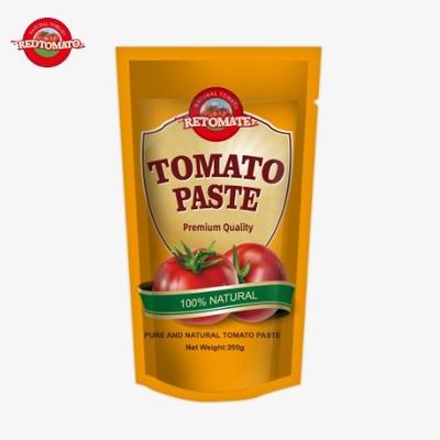 FDA Sertifikası Stand-Up Saçta 200g Üçlü Konsantre Domates Pastası